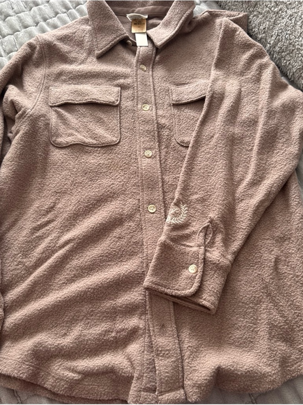 PINK Victoria's Secret Fleece Button-Up Jacket in Mauve Pink